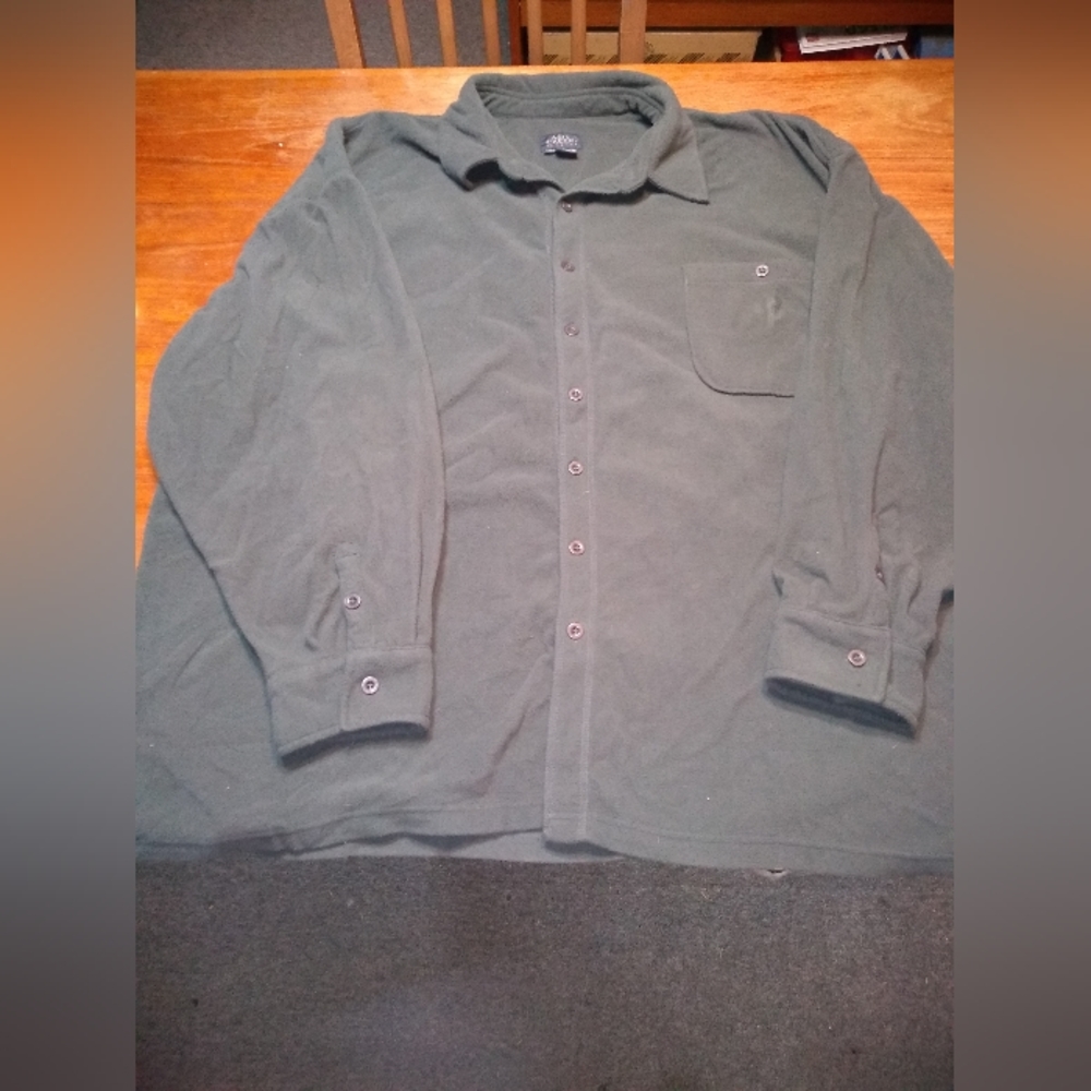 Vintage Ash Creek Trading 3XL Grey Fleece Shacket, Button Front, Neutral